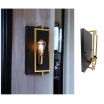Applique da parete rettangolare nero oro per lampadina attacco E27 design vintage retrò