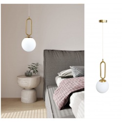 Lampadario applique a sospensione oro con sfera in vetro attacco G9 da comodino lampada per camera da letto