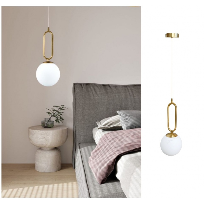 Lampadario applique a sospensione oro con sfera in vetro attacco G9 da comodino lampada per camera da letto