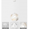 Lampadario a sospensione mappamondo E27 in metallo nero bianco sfera globo sospeso