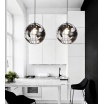 Lampadario a sospensione mappamondo E27 in metallo nero bianco sfera globo sospeso