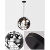 Lampadario a sospensione mappamondo E27 in metallo nero bianco sfera globo sospeso