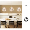 Lampadario a sospensione mappamondo E27 in metallo nero bianco sfera globo sospeso