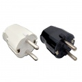Spina volante schuko maschio 2P+T 16A bianco nero per prolunga cavo elettrico