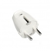 Spina volante schuko maschio 2P+T 16A bianco nero per prolunga cavo elettrico