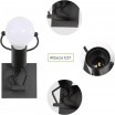 Applique da parete omino uomo salta alzato bianco nero attacco E27 lampada particolare moderno per camera cameretta bambini