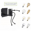 Applique da parete omino seduta bianco nero attacco E27 lampada particolare moderno per camera cameretta bambini