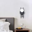 Applique da parete omino con scala bianco nero attacco E27 lampada particolare moderno per camera cameretta bambini
