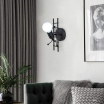Applique da parete omino con scala bianco nero attacco E27 lampada particolare moderno per camera cameretta bambini