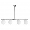 Lampadario a sospensione oro argento con 4 sfere bolle bianche in vetro attacco led G9