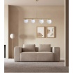 Lampadario a sospensione oro argento con 4 sfere bolle bianche in vetro attacco led G9
