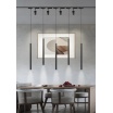 Faretto led a sospensione 3w cilindro 60cm per binario track monofase lampada proiettore nero bianco