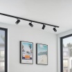 Faretto proiettore led 30W nero orientabile per binario monofase direzionabile luce calda naturale bianca