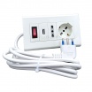 Multipresa da scrivania tavolo presa bipasso schuko USB con interruttore spina 16A ciabatta bianco