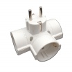 Tripla spina schuko con spina 16A sdoppiatore 3 prese multipresa bianco