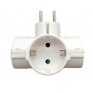 Tripla spina schuko con spina 16A sdoppiatore 3 prese multipresa bianco