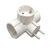 Tripla spina schuko con spina 16A sdoppiatore 3 prese multipresa bianco