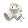 Tripla spina schuko con spina 16A sdoppiatore 3 prese multipresa bianco