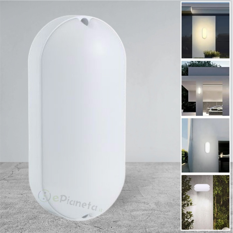 Applique led ovale 15W bianco per esterno giardino balcone lampada da parete impermeabile