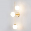 Applique oro con 3 sfere bianche lampada da parete design moderno attacco G9