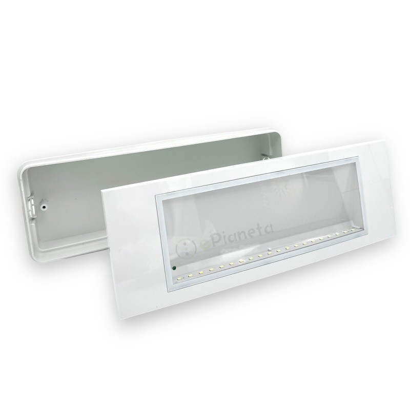 Lampada di emergenza luce a led 4.5W plafoniera bianco da incasso o a parete