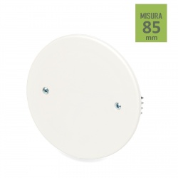 Coperchio bianco tondo Ø 85mm per scatola derivazione 2 viti da incasso