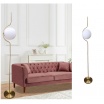 Lampada da terra Oro Argento con sfera in vetro bianco piantana design moderno per salotto camera