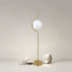 Lampada da terra Oro Argento con sfera in vetro bianco piantana design moderno per salotto camera