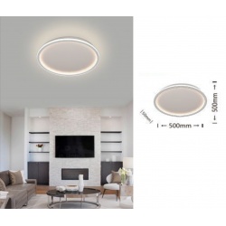 Plafoniera led da soffitto 43w lampadario tondo cerchio design moderno luce bianco naturale per camera cucina salotto