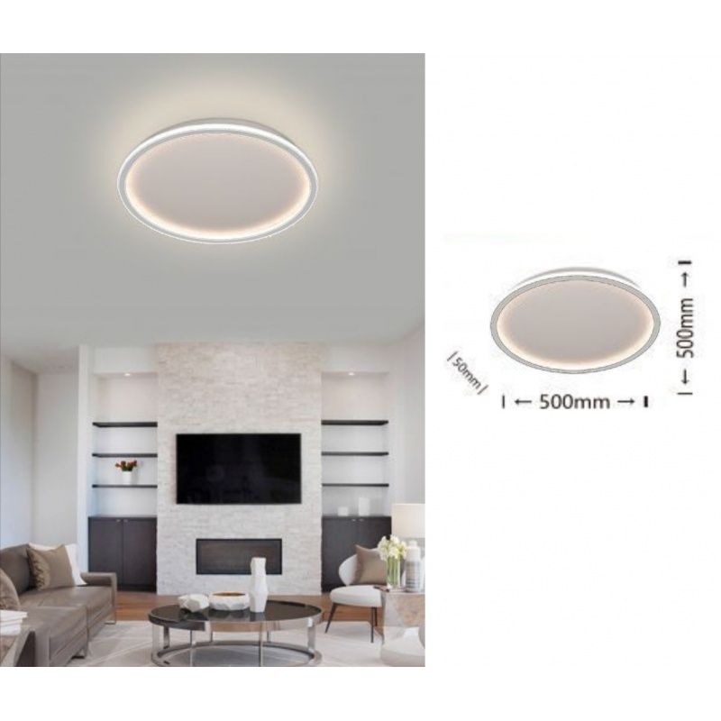 Plafoniera led da soffitto 43w lampadario tondo cerchio design moderno luce bianco naturale per camera cucina salotto