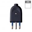 Spina elettrica volante 10A 2P/T standard italiano bianco nero tipo S11 attacco piccolo uscita cavo assiale 250V