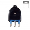 Spina elettrica volante 16 2P/T standard italiano tipo S17 bianco nero attacco grande uscita cavo assiale 250V