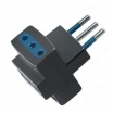 Adattatore triplo spina piccola con 3 prese 10A bianco nero multipresa