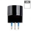Adattatore spina piccola 10A S11 con presa schuko bianco nero