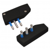 Spina elettrica volante nero bianco 10A 2P/T S17 salva spazio reversibile uscita cavo assiale 250V per prolunga