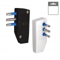 Spina elettrica volante nero bianco 10A 2P/T S17 salva spazio reversibile uscita cavo assiale 250V per prolunga