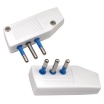 Spina elettrica volante nero bianco 16A 2P/T S17 salva spazio reversibile uscita cavo assiale bianco 250V per prolunga