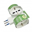 Adattatore salvaspazio 3 prese schuko con spina 10A sdoppiatore multipresa bianco con interruttore