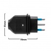Spina volante nero 16A in gomma impermeabile IP44 per esterno