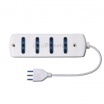 Multipresa prolunga elettrica con 4 prese bipasso 10 16A 250V ciabatta bianco cavo 1.5 mt