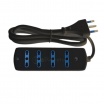 Multipresa prolunga elettrica con 4 prese bipasso 10 16A 250V ciabatta bianco cavo 1.5 mt