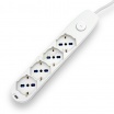 Multipresa prolunga elettrica con 4 prese schuko 16A 250V ciabatta bianco nero cavo 1.5 3 mt con interruttore