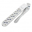 Multipresa prolunga elettrica con 5 prese schuko 16A 250V ciabatta bianco nero cavo 1.5 mt con interruttore