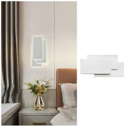 Applique da parete led rettangolare bianco lampada luce fredda naturale calda design moderno