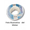 5mt cavo elettrico 2x0.75mm flessibile in matassa bianco e nero H03VV-F