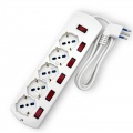 Multipresa prolunga elettrica con 5 prese bipasso schuko 16A ciabatta bianco cavo 1.5 mt con interruttore singolo