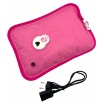 Borsa Acqua Calda Elettrica Scalda mani piedi Ricaricabile Scaldino peluche con tasca morbido con cuore cuori