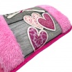 Borsa Acqua Calda Elettrica Scalda mani piedi Ricaricabile Scaldino peluche con tasca morbido con cuore cuori