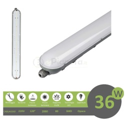 Plafoniera led 36w 120 cm lampada lineare soffitto impermeabile da esterno tenuta stagna luce integrato bianca naturale