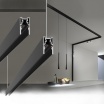 Binario magnetico a superfice parete sospensione 2m 48V nero per faretti led con copertura da esterno